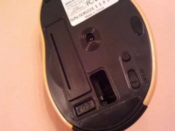 Мышь Oklick 404 SW, лазерная, беспроводная, USB, черный и оранжевый
