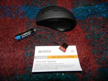 Мышь A4Tech V-Track G7-740NX-1, оптическая, беспроводная, USB, серый и черный